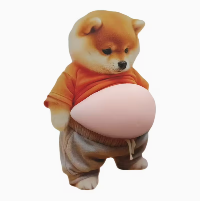 3D Dimensional Squeeze Shiba Inu Stickers