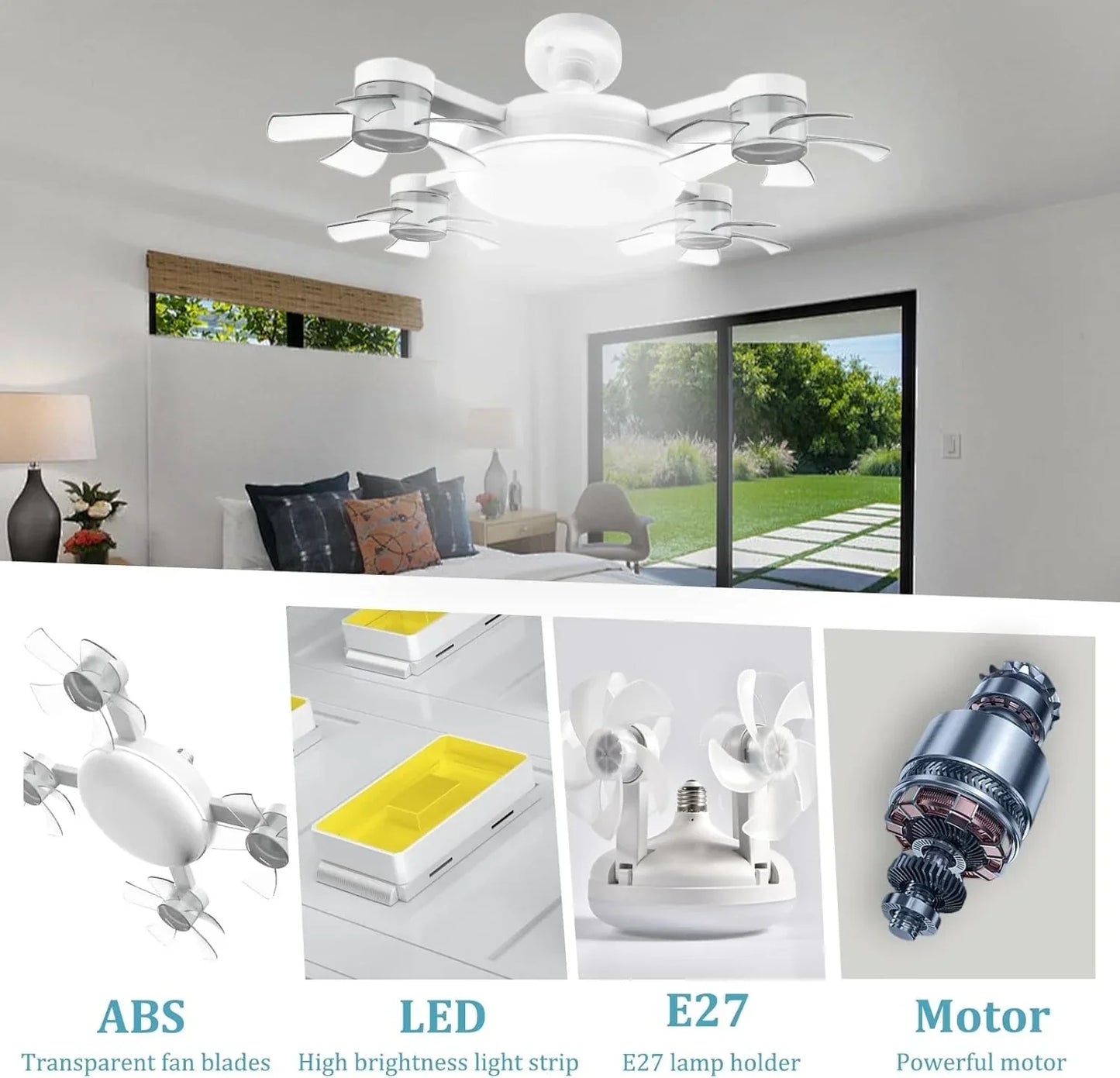Led Ceiling Fans with Lights and Remote 3