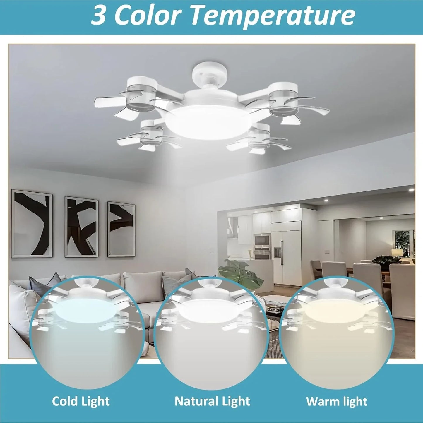 Led Ceiling Fans with Lights and Remote 3