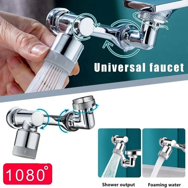 Universal 1080 ° Schwenk Roboterarm Schwenkbare Verlängerung Wasserhahn Belüfter 