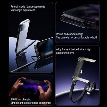 Invisible Holder Charger Cable with Stand (Type C to Type C)
