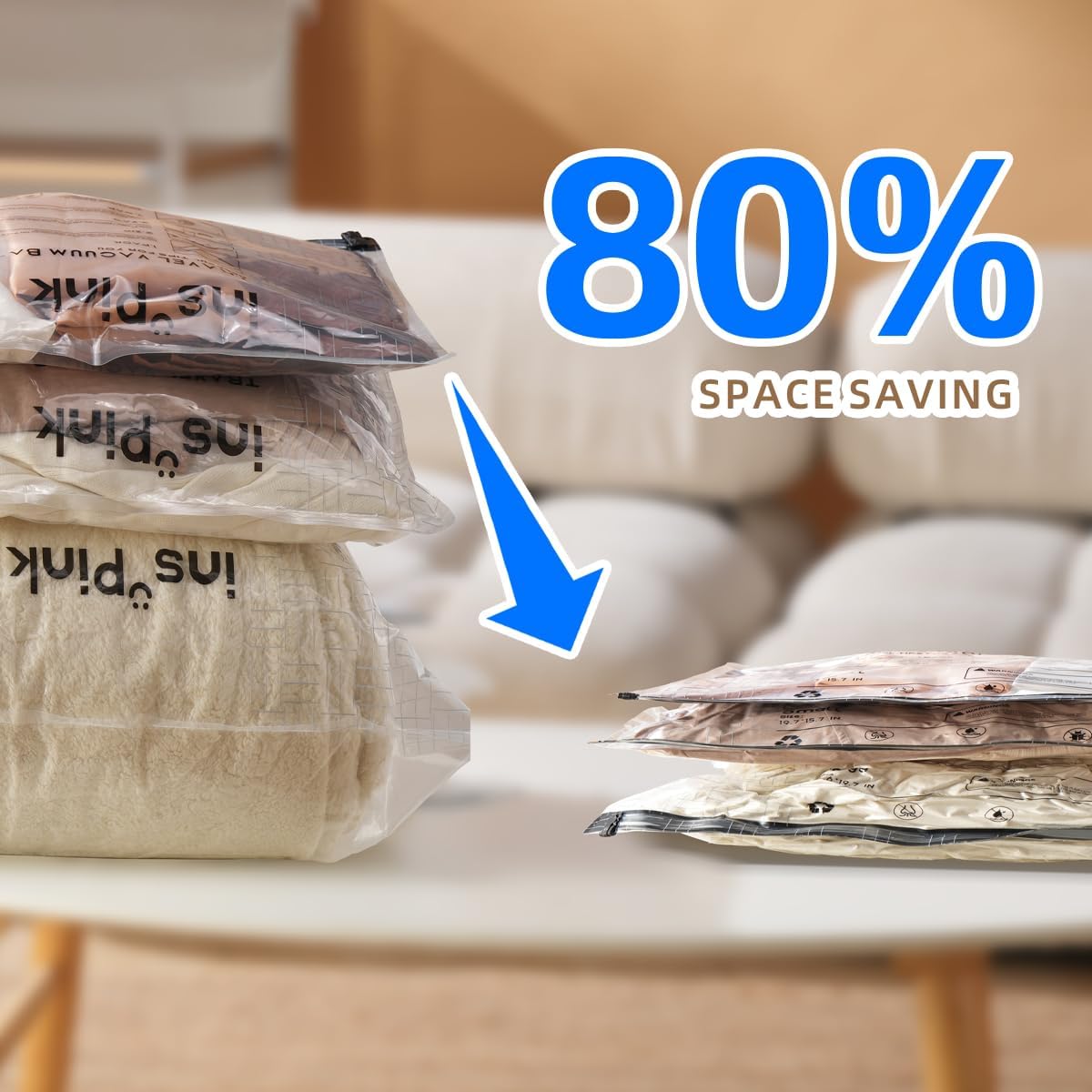 9 Pack Vacuum Storage Bags for Travel with Wireless Air Pump