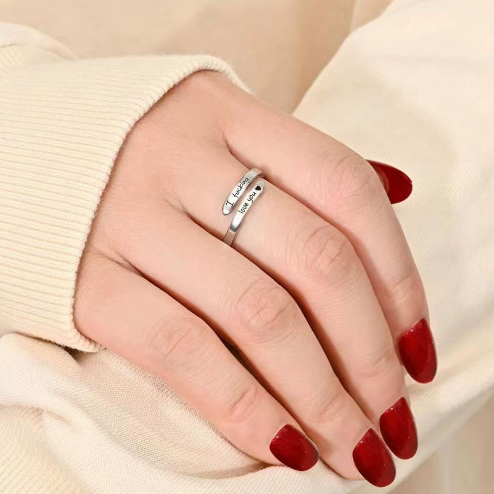 I Love You Ring Stainless Steel