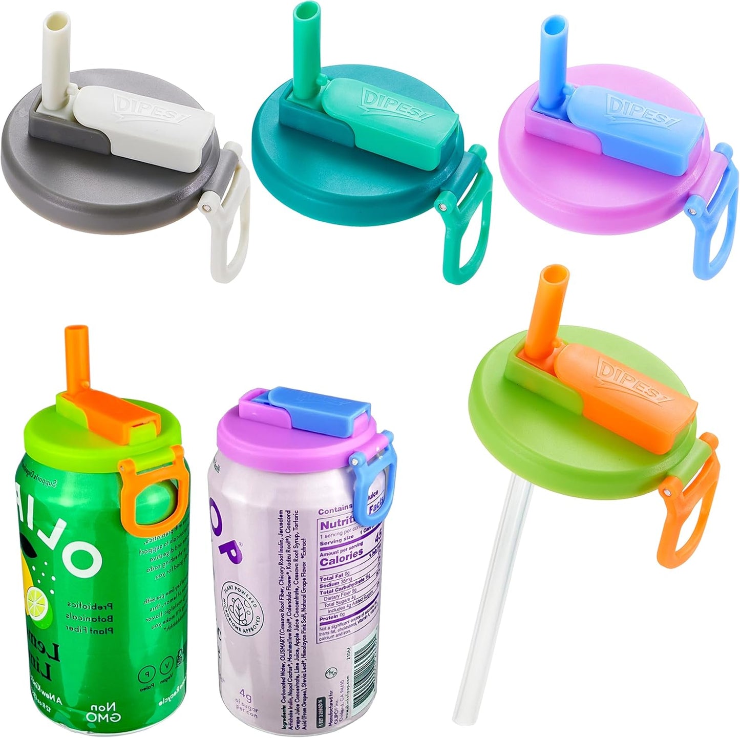 Soda Can Lid with Straw
