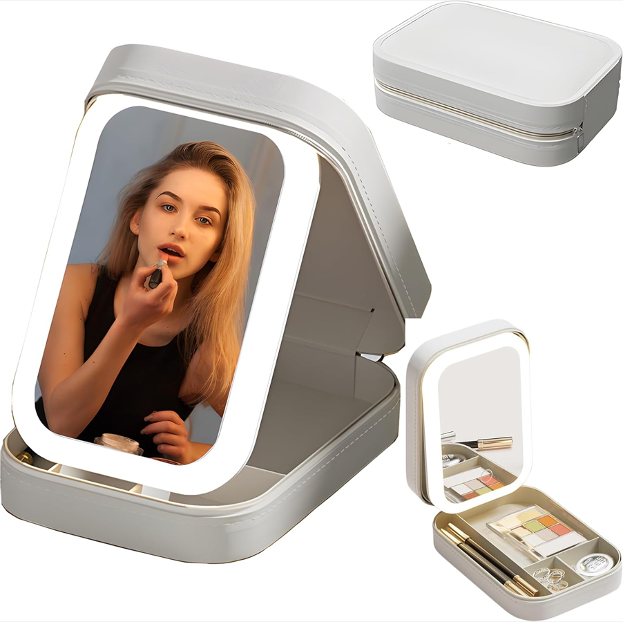 Lighted Makeup Bag with Mirror