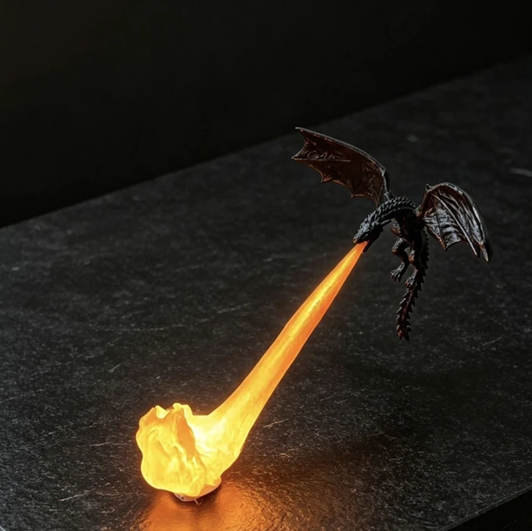 Dragon Breath Flame Night Light Decor