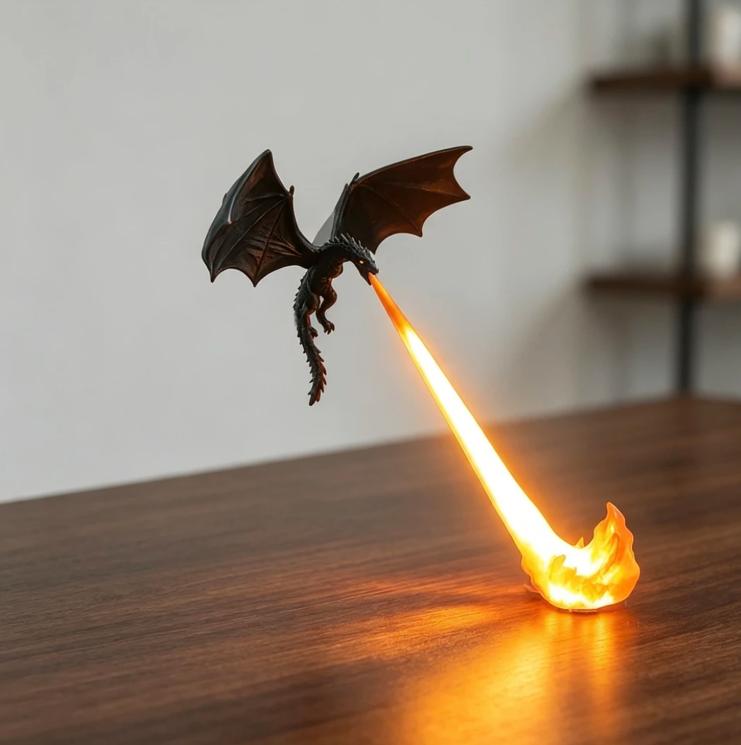 Dragon Breath Flame Night Light Decor